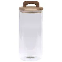 Chic Antique Aufbewahrungsglas mit Deckel aus Akazienholz, in klar