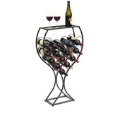 DanDiBo Ambiente Weinregal Weinglas Design Metall Schwarz Flaschenregal stehend 100 cm 96211 für 15 Flaschen