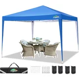 COBIZI Pavillon 3x3, Faltpavillon 3x3 Wasserdicht Stabil, Partyzelt 3x3 Gartenpavillon UV-Schutz 50+ Pavillion Klappbar 3x3m Pop up Pavillon mit 4 Sandsäcke für Camping, Strand, Familientreffen(Blau)