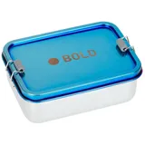Lässig Brotdose Kinder - Edelstahl Lunchbox BOLD, blue/purple