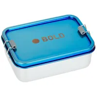 Lässig Brotdose Kinder - Edelstahl Lunchbox BOLD, blue/purple