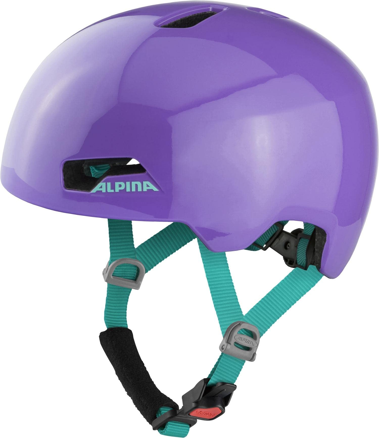 ALPINA HACKNEY - Leichter, Bruchfester & Optimal Klimatisierter Fahrradhelm Mit Nachrüstbarem LED Für Kinder, purple gloss, 47-51 cm