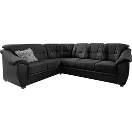 sit&more Ecksofa »Savona L-Form«, wahlweise mit Bettfunktion, inklusive Federkern, frei im Raum stellbar, schwarz
