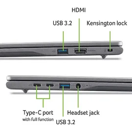 Acer Chromebook Plus 516 16'' Intel Core 3 100U 8 GB RAM 256 GB SSD Google ChromeOS grau