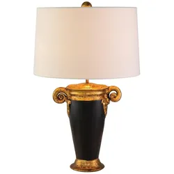 Gallier Tischleuchte schwarz, gold Flambeau FB-GALLIER-TL