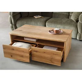 MASSIVMOEBEL24.DE Couchtisch Wildeiche natur geölt 120 x 45 x 70 cm