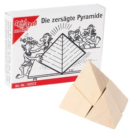 Bartl 102572 Mini-Holz-Puzzle Die zersägte Pyramide aus 4 kleinen Holzteilen