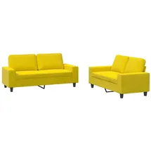 vidaXL 2-tlg. Sofagarnitur Hellgelb Stoff