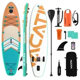 NACATIN SUP Board für Erwachsene, aufblasbares Stand Up Paddling Board 320cm (10ft 6in), mit Paddel, Pumpe, Rucksack, Tragegurt, Trockentasche, Reparaturset – ideal für Anfänger & Fortgeschrittene