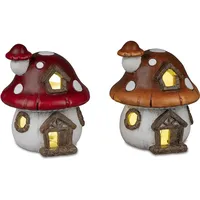 Formano Herbstliches Pilzhaus 15cm mit LED Herbstdekoration Sortiert 1