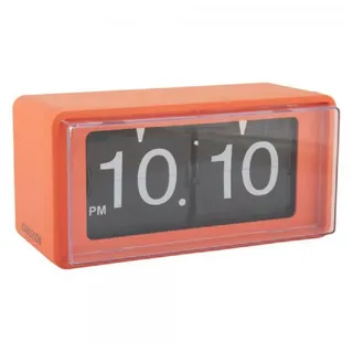 Karlsson Wanduhr Retro Boxed Flip - Leuchtendes Orange - 20x10x10cm - Rechteck - Thermoplast - Wanduhr Modern Wohnzimmer - Wanduhren