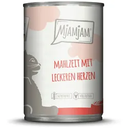 MJAMJAM Leckere Mahlzeit 400g Dose Katzennassfutter 6 x 400 Gramm Mahlzeit mit leckeren Herzen