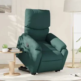 vidaXL Relaxsessel mit Aufstehhilfe Stoff 94,5 x 100 x 0 cm Dunkelgrün mit Rollen