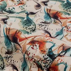 Baumwoll-Jersey-Digitaldruck „Trend“ mit Elasthan, natur-color