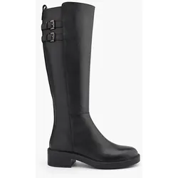 Leder Stiefel - Damen - schwarz