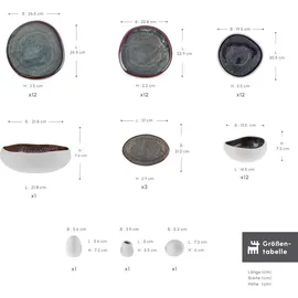 KARACA Earth Collection Galactic Tafelservice 55-tlg. Mehrfarbig