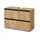 Vicco Waschbeckenunterschrank Torren 2 Schubladen 80 x 58 x 35 cm Braun