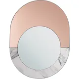 Beliani Wandspiegel Weiß, Grau, Roségold, Glas, Oval, 50x65x2 cm
