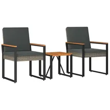vidaXL Gartenmöbel Set 3-tlg. Grau/Dunkelgrau