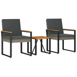 vidaXL Gartenmöbel Set 3-tlg. Grau/Dunkelgrau