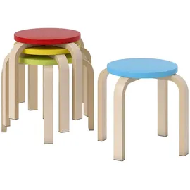 Homcom 4er Set Stapelhocker 36 x 30 x 36 cm Mehrfarbig