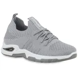 VAN HILL 21721536 BK53 Damen Sportschuhe Grey 36 Slipper Damen Laufschuhe Sportschuhe Sportliche Strick Profil-Sohle grau 36 EU