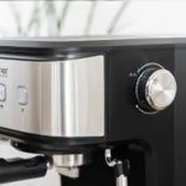 First Austria TZS First Austria Espresso Siebträgermaschine schwarz + 2-in-1 Messlöffel und Tamper