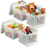 uandu Aufbewahrungskorb mit Deckel 5Lx4 weiß