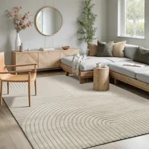 MERINOS Teppich MERINOS "Elio 6", beige (creme), B:140cm H:16mm L:200cm, Polypropylen, Teppiche, Teppich, moderner Kurzflor Teppich mit Hoch-Tief-Effekt, 3D Effekt