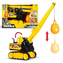 Basic Fun Tonka Stahl Abrissbirne, haltbare Konstruktion aus echtem Stahl, gelbes Abbruchspielzeug mit realistischer Aktion, ab 3 Jahren für Jungen und Mädchen, ideal für Kinder, Kleinkinder, einfacher Spaß