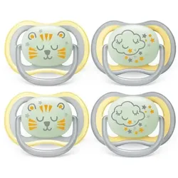 Philips Avent Schnuller ultra air SCF376/01, 18m+ Neutral Nighttime, 4 Stück