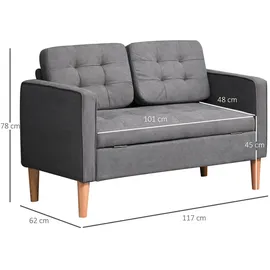 Homcom 2 Sitzer Sofa Polyester, Schaumstoff