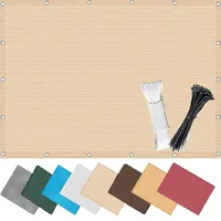 Sichtschutz Balkonabdeckung 1.5 x 10 m, 96% Privatsphäre, Windschutz Staubschutz Wetterfest, Beständig, Anti-Uv, Balkon Sichtschutz Balkon Verkleidung, mit Ösen Kordel, für Garten, Beige