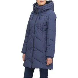Ragwear NOVISTA Damen Frauen Mantel,Parka,Steppmantel,lange Jacke,Stehkragen,wasserdicht,Blau,M - M