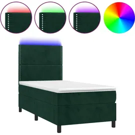 vidaXL Boxspringbett 100 x 200 cm Dunkelgrün
