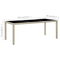 vidaXL Garten-Essgruppe 9-tlg. beige