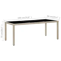 vidaXL Garten-Essgruppe 9-tlg. beige