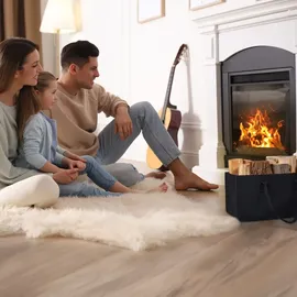 Relaxdays Kaminholztasche Filz 28 l 2er Set Schwarz