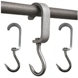 TronicXL 10 Stück Euro-Haken Din 5047 35x12 mm Rohrbahnhaken Rohrhaken Fleischerhaken