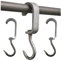 TronicXL 10 Stück Euro-Haken Din 5047 35x12 mm Rohrbahnhaken Rohrhaken Fleischerhaken
