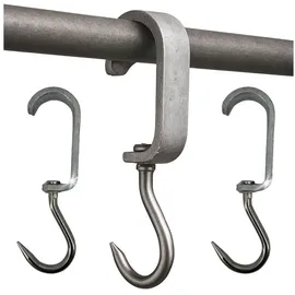 TronicXL 10 Stück Euro-Haken Din 5047 35x12 mm Rohrbahnhaken Rohrhaken Fleischerhaken