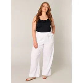 Base Level Curvy Yula Loose Fit Leinenhose Weiß 46