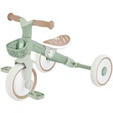 GLOBBER Learning Trike 2in1 Plus Dreirad und Laufrad für Kinder, 8/7 Zoll, TPR-Sattel höhenverstellb, Salbei grün