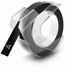 Dymo 3D Prägeband 9 mm x 3 m Plastik glänzend schwarz