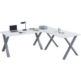 VCM Eckschreibtisch Lona Buche / Silber