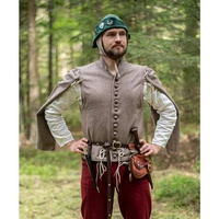 Vehi Mercatus Wikinger-Kostüm Wams 14.-15. Jahrhundert mit angenestelten Ärmeln Braun XL braun XL - XL