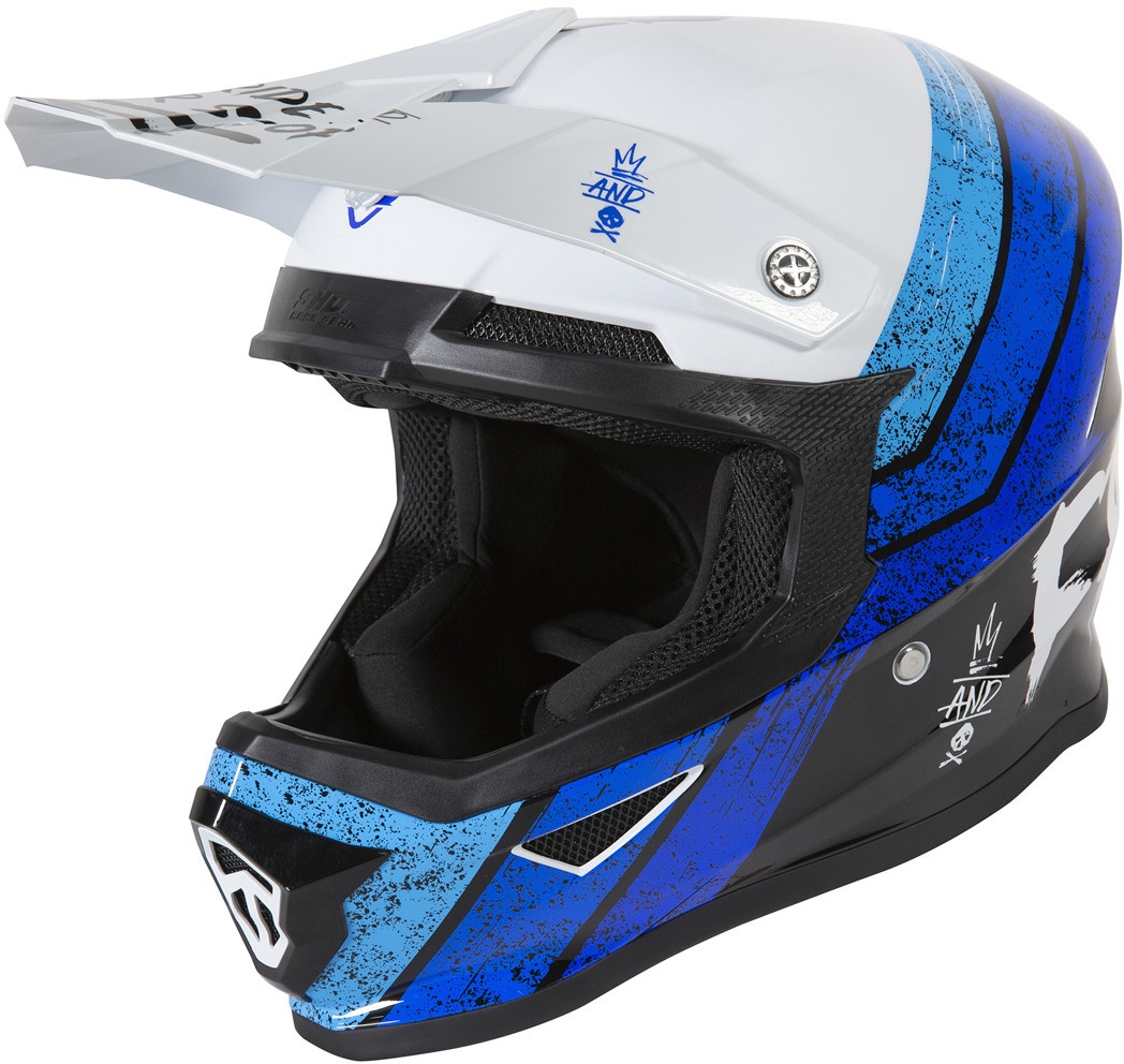 Freegun XP4 Stripes Motorcross Helm, blauw, 2XL Voorman