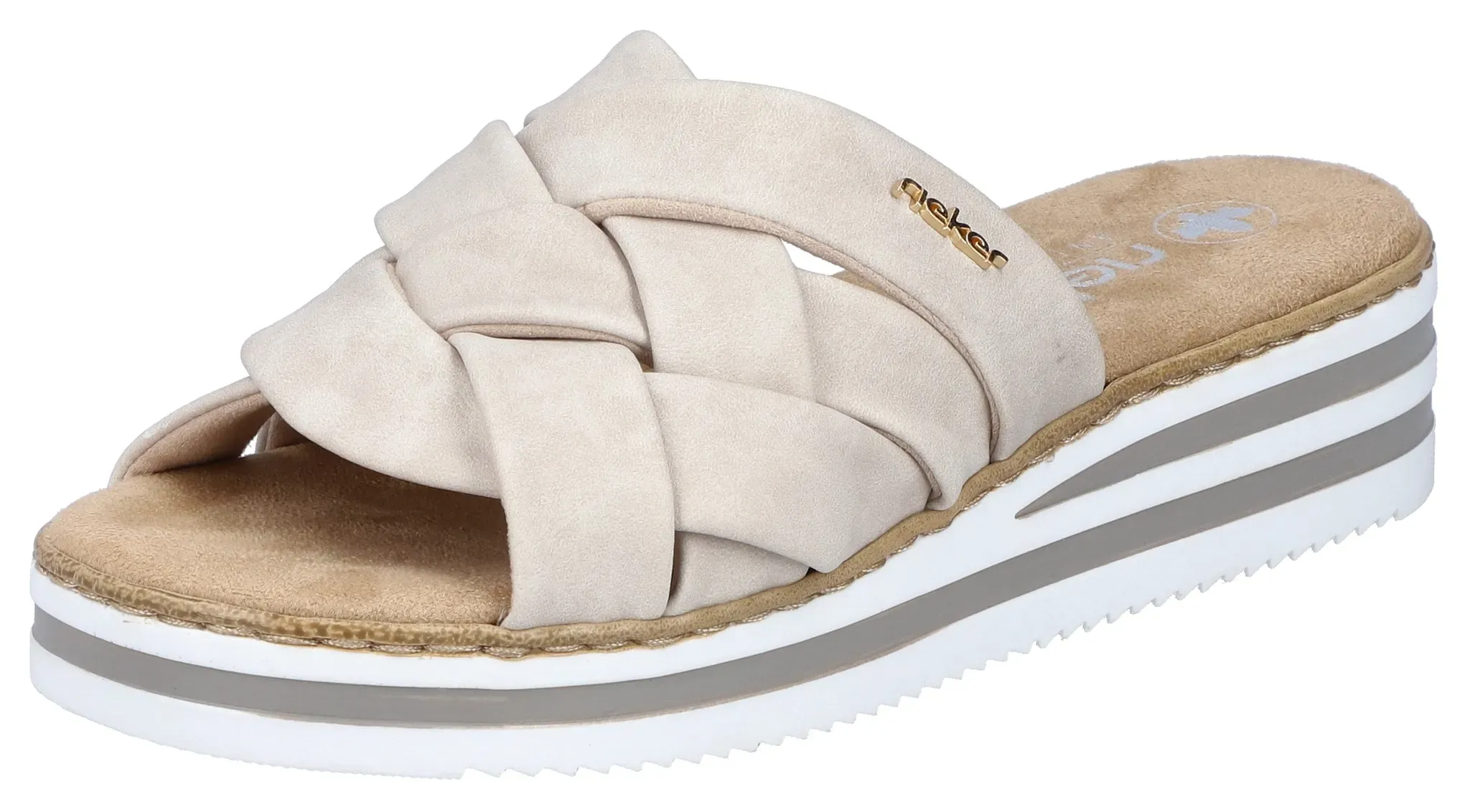 Pantolette, Keilabsatz, Sommerschuh, Schlappen mit weicher Innensohle, Gr. 38, creme, , 91761110-38