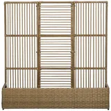 Outsunny Polyrattan Hochbeet mit Rankgitter 103 x 29 x 103 cm Sand