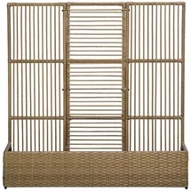 Outsunny Polyrattan Hochbeet mit Rankgitter 103 x 29 x 103 cm Sand